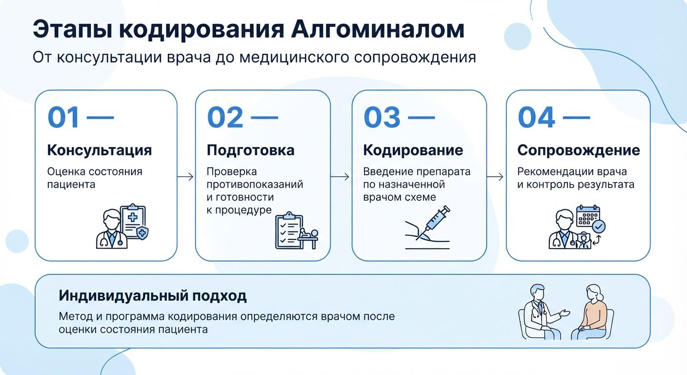 Кодирование препаратом «Алгоминал» в Александровске инфографика